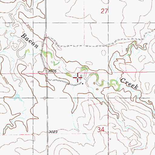 Topographic Map of Weisz Ranch, ND
