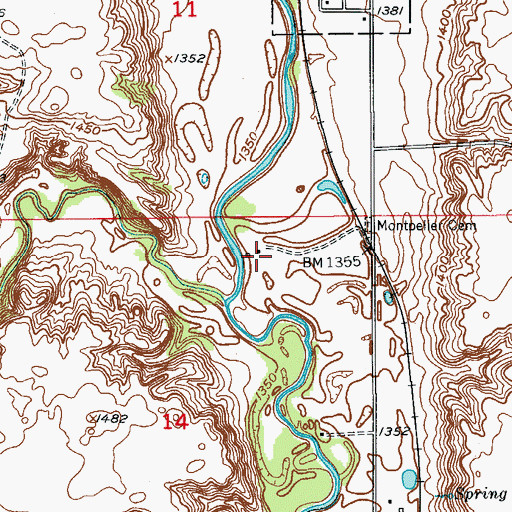 Topographic Map of Tarbell Post Office (historical), ND