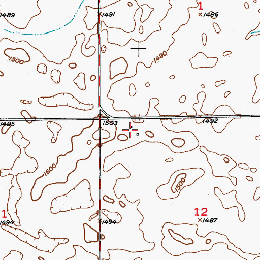 Topographic Map of Atwill Post Office (historical), ND