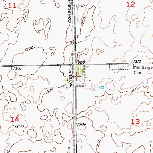 Topographic Map of Blackstone Post Office (historical), ND