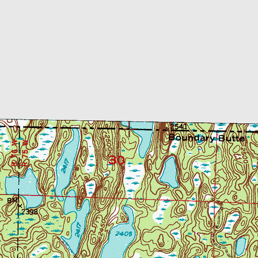 Topographic Map of Line Lake, ND