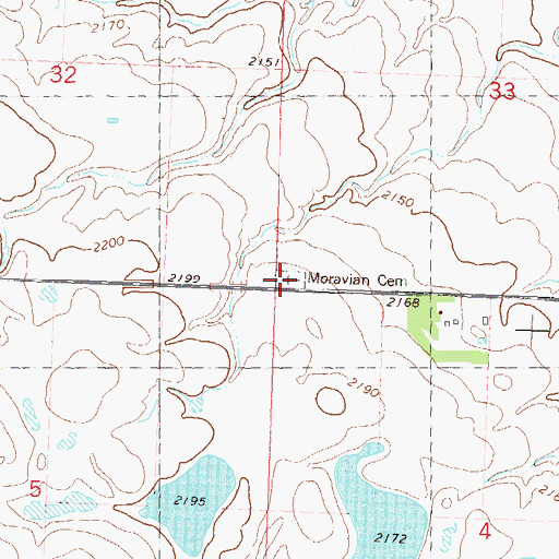 Topographic Map of Aurelia Community Cemetery, ND