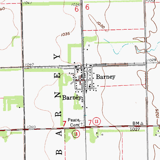 Topographic Map of Oberweis Post Office (historical), ND