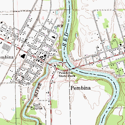 Topographic Map of Pembina River, ND