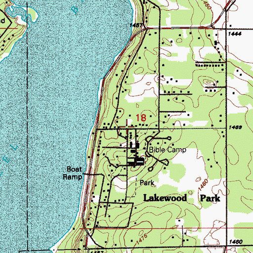 Topographic Map of Lakewood Park, ND