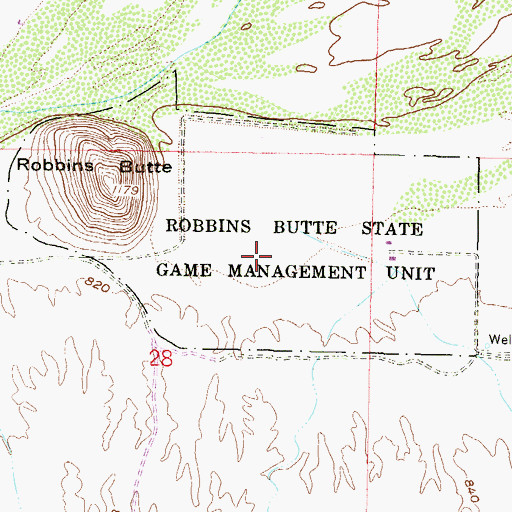 Topographic Map of Robbins Butte State Game Management Unit, AZ