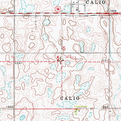 Topographic Map of City of Calio, ND