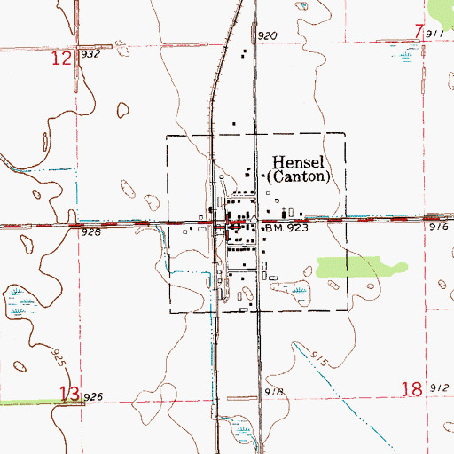 Topographic Map of City of Canton City, ND