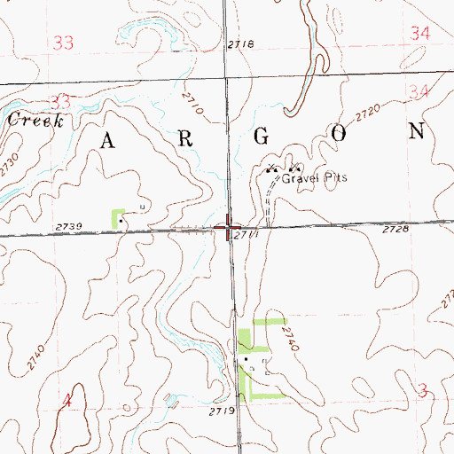 Topographic Map of Unorganized Territory of Central Adams, ND