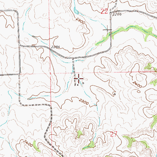 Topographic Map of Unorganized Territory of Central McKenzie, ND