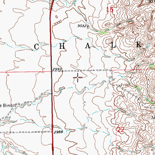 Topographic Map of Unorganized Territory of Chalky Butte (historical), ND