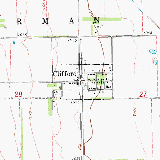 Topographic Map of City of Clifford, ND