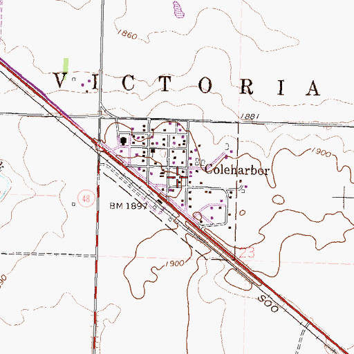 Topographic Map of City of Coleharbor, ND