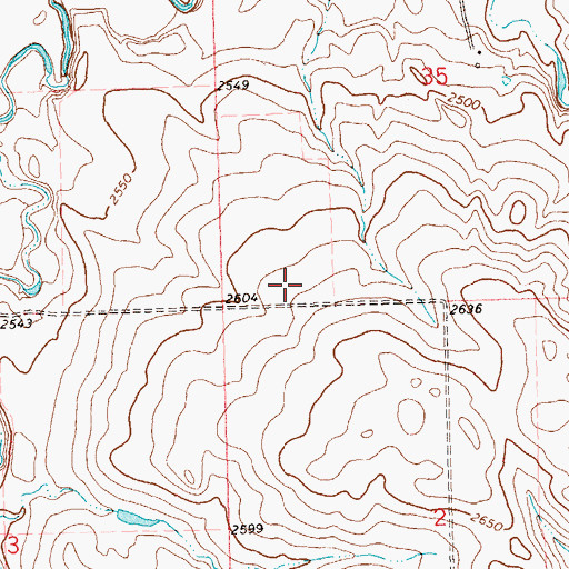 Topographic Map of Unorganized Territory of Dickinson South, ND