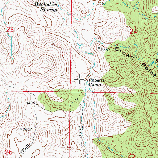 Topographic Map of Roberts Camp, AZ