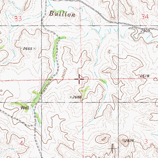 Topographic Map of Unorganized Territory of East Golden Valley, ND