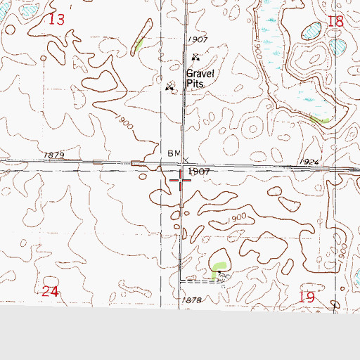 Topographic Map of Unorganized Territory of East McLean, ND