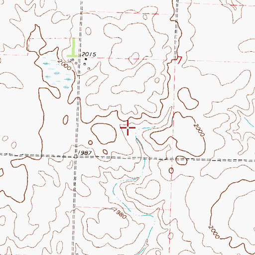 Topographic Map of Unorganized Territory of East Mercer, ND
