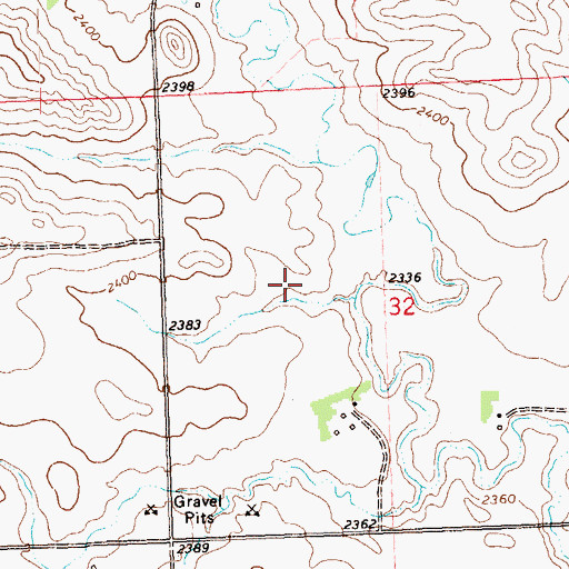 Topographic Map of Unorganized Territory of East Stark, ND