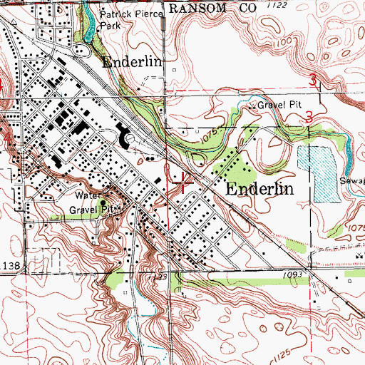Topographic Map of City of Enderlin, ND