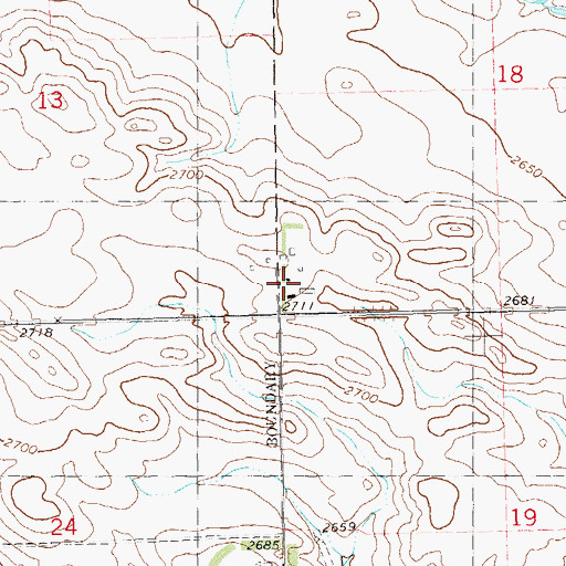 Topographic Map of Unorganized Territory of Northeast Slope, ND