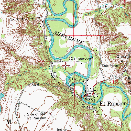 Topographic Map of City of Fort Ransom, ND