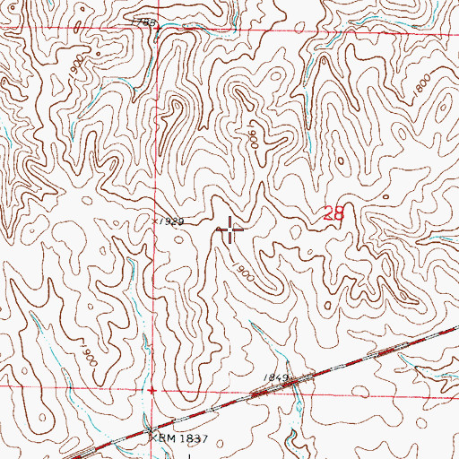 Topographic Map of Unorganized Territory of Fort Yates, ND