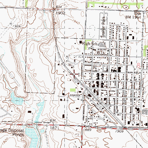Topographic Map of City of Garrison, ND