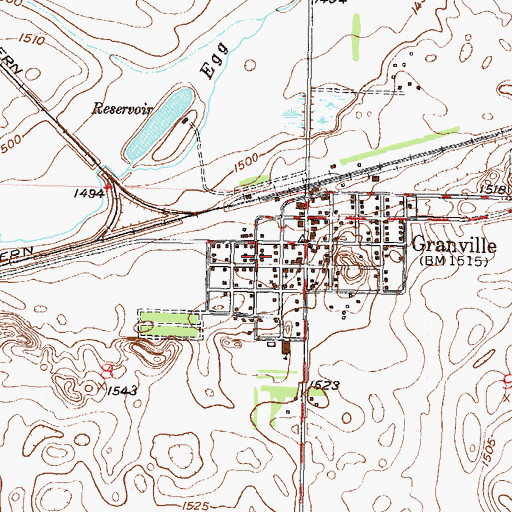 Topographic Map of City of Granville, ND