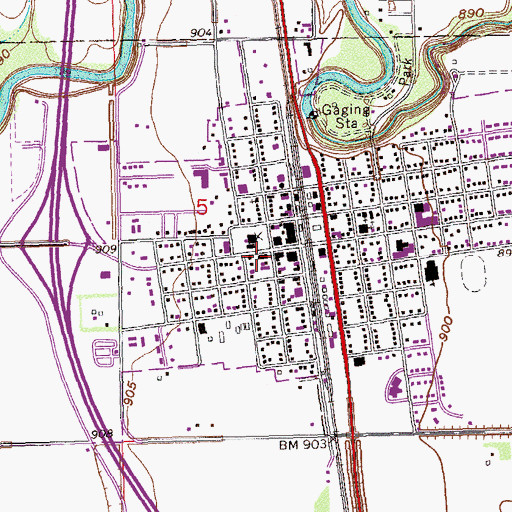 Topographic Map of City of Hillsboro, ND