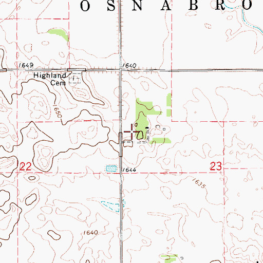 Topographic Map of City of Hove Mobile Park, ND