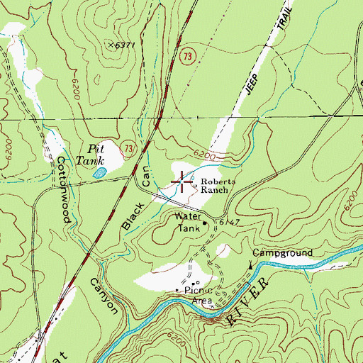 Topographic Map of Roberts Ranch, AZ