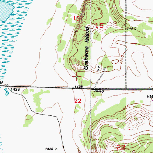 Topographic Map of Unorganized Territory of Lallie North, ND