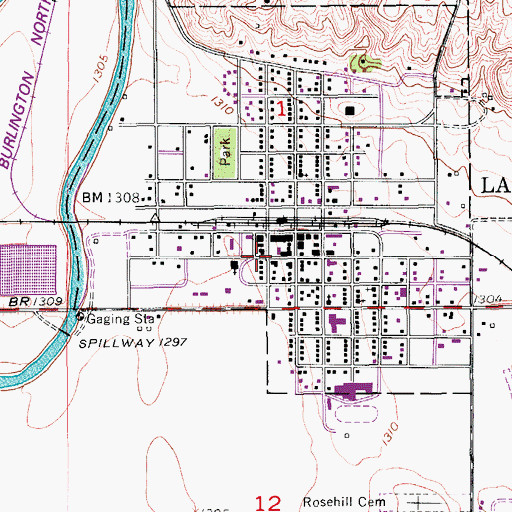 Topographic Map of City of LaMoure, ND
