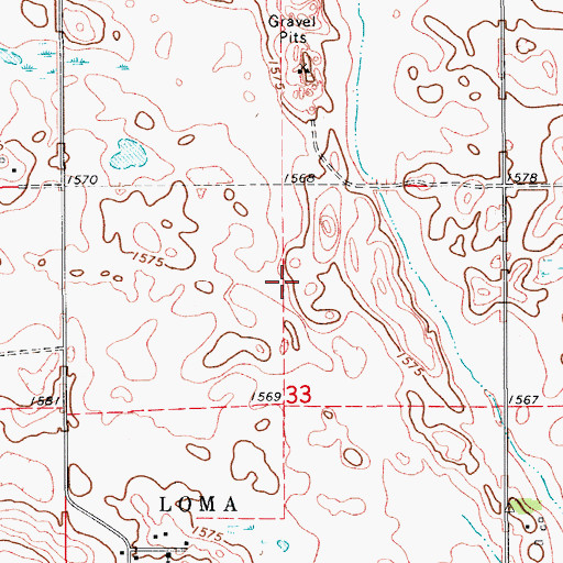 Topographic Map of City of Loma, ND