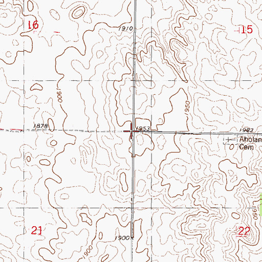Topographic Map of Unorganized Territory of Lyman, ND