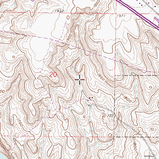 Topographic Map of Unorganized Territory of Mandan, ND