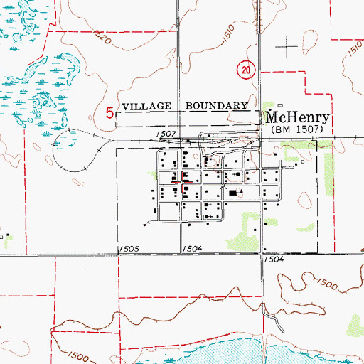 Topographic Map of City of McHenry, ND