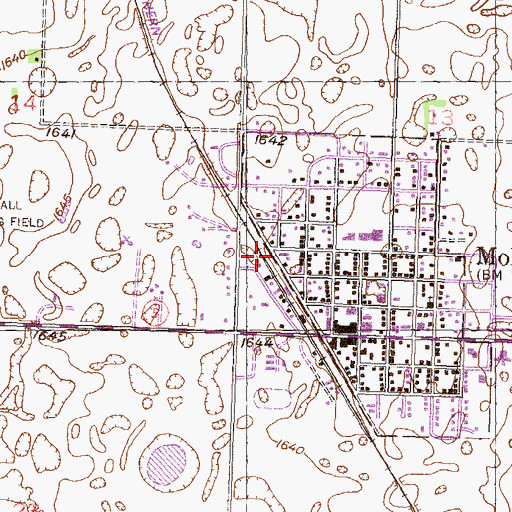 Topographic Map of City of Mohall, ND
