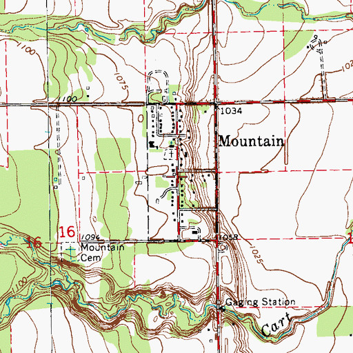 Topographic Map of City of Mountain, ND