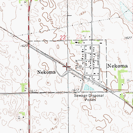 Topographic Map of City of Nekoma, ND