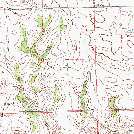 Topographic Map of Unorganized Territory of North Billings, ND