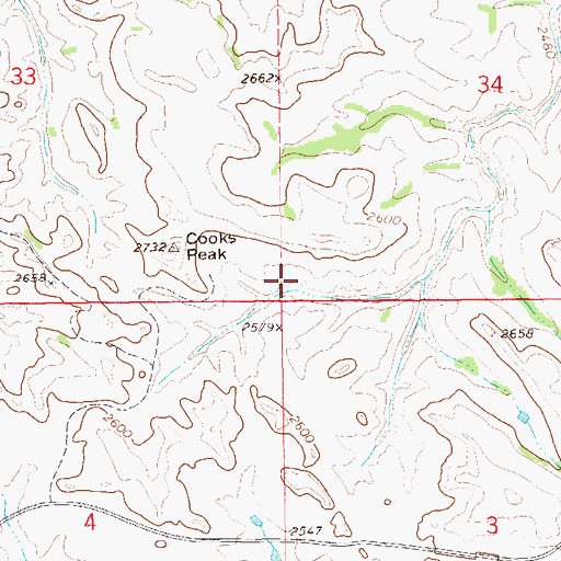 Topographic Map of Unorganized Territory of North Golden Valley, ND