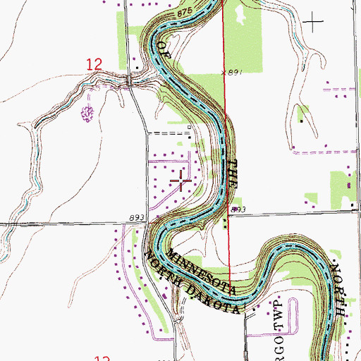 Topographic Map of City of North River, ND