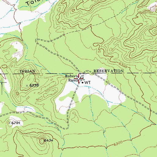 Topographic Map of Roberts Ranch, AZ