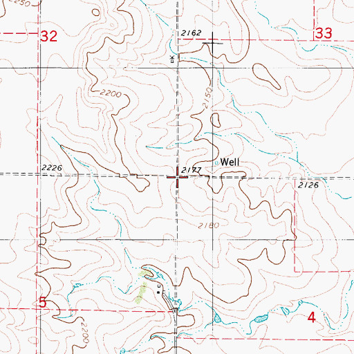 Topographic Map of Unorganized Territory of Northwest McIntosh, ND