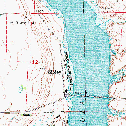 Topographic Map of City of Sibley, ND