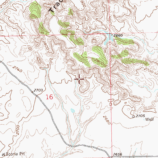 Topographic Map of Unorganized Territory of South Billings, ND