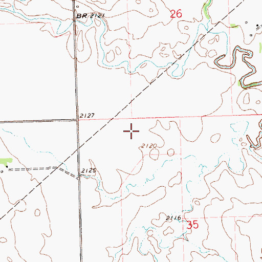 Topographic Map of Unorganized Territory of South Dunn, ND