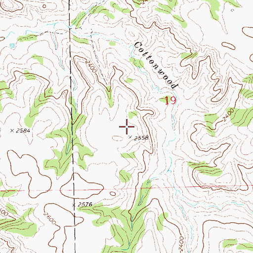 Topographic Map of Unorganized Territory of Southeast McKenzie, ND